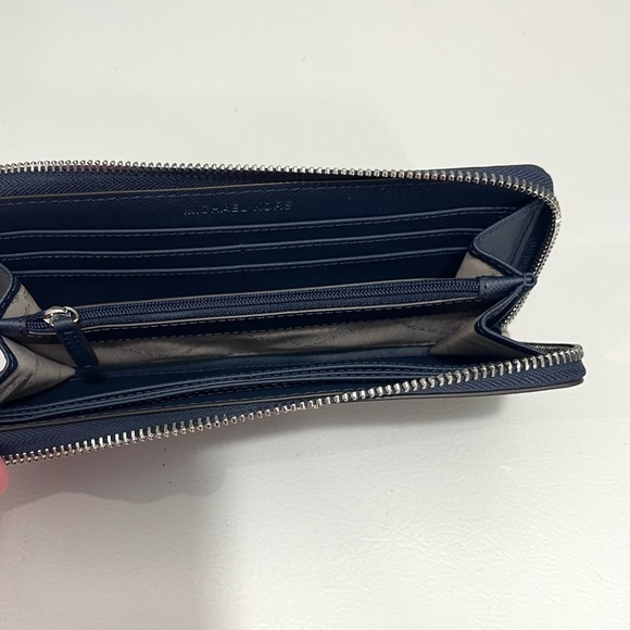 Michael Kors Dark Blue Zip Wallet - Picture 5 of 6